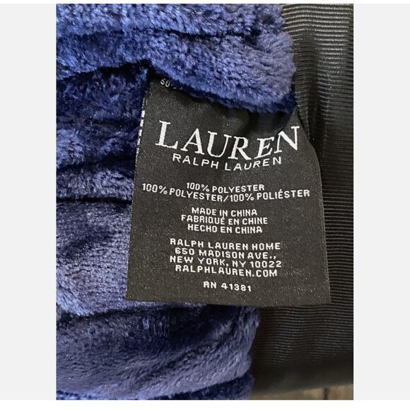 Ralph Lauren Classic Micromink Navy Blue Polyester KING Blanket 108"x90" - Picture 6 of 7